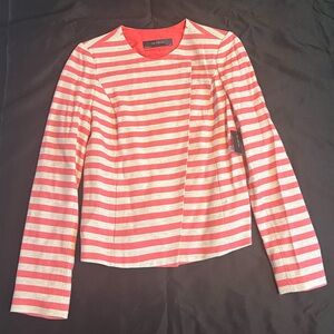 NWT The Limited Women's Snap Button Pink & Cream Jacket